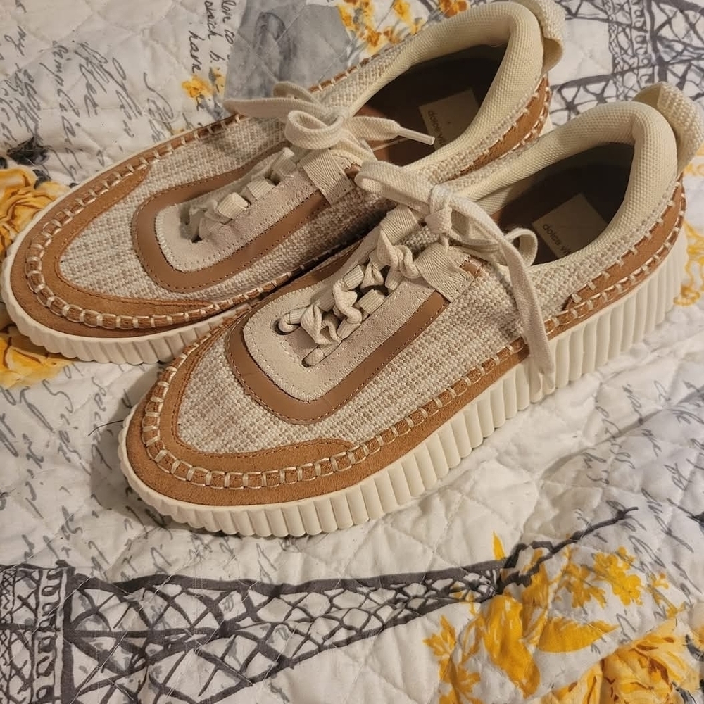 Dolce Vita Cream and Tan Platform Sneakers - Picture 3 of 3